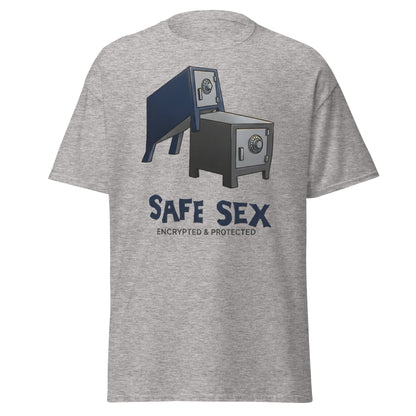 Safe Sex T-Shirt | Funny Encrypted Protected Pun Tee - Sport Grey - T-Shirts Online