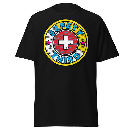Safety Third T-Shirt – Funny Safety First Parody Tee - Black - T-Shirts Online