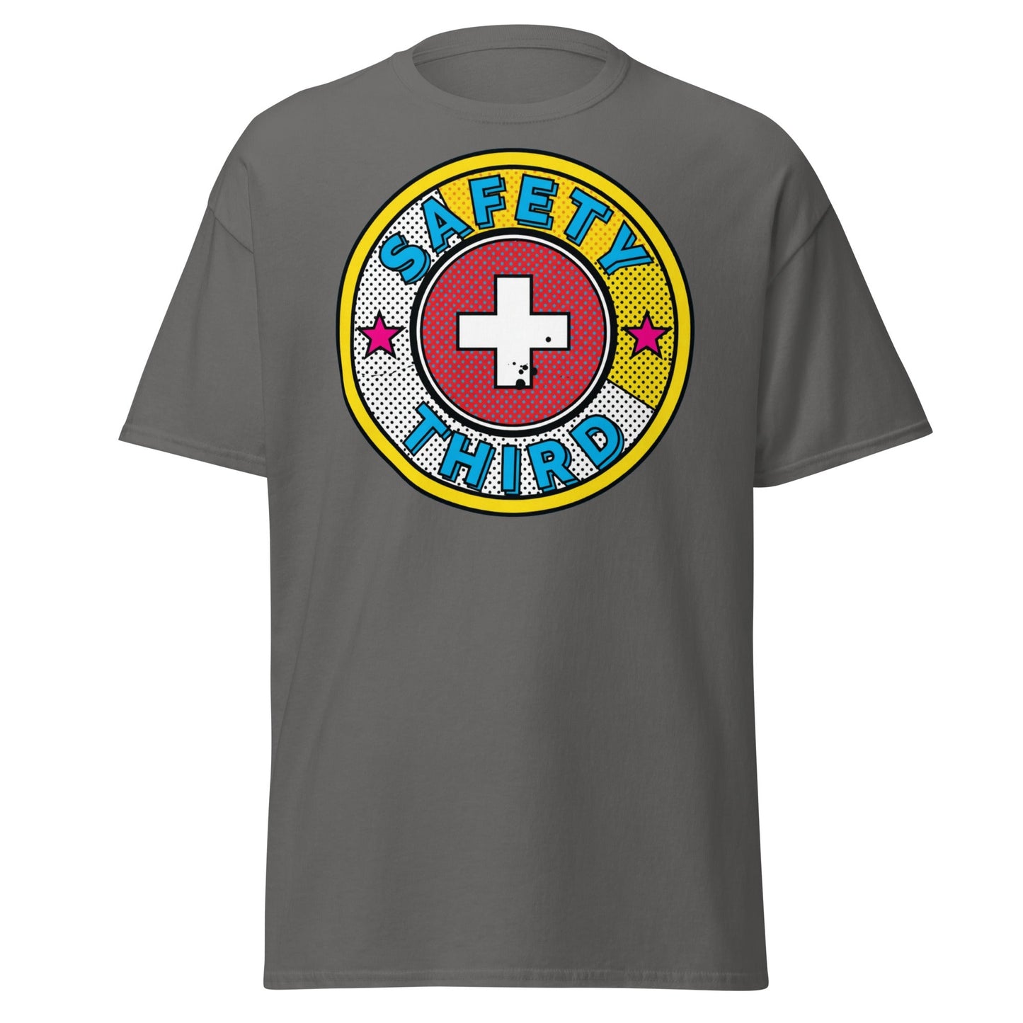 Safety Third T-Shirt – Funny Safety First Parody Tee - Charcoal - T-Shirts Online