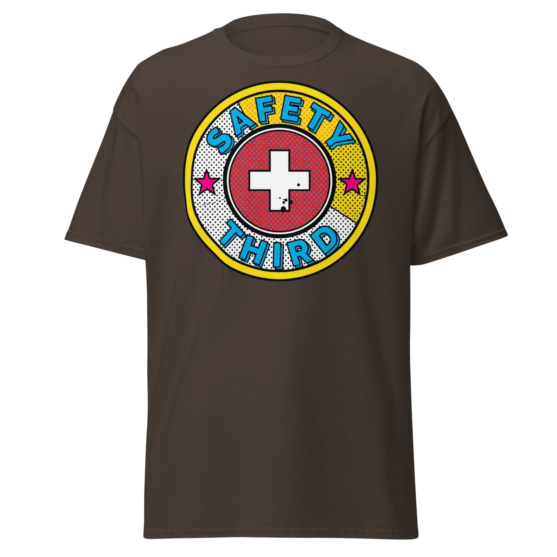 Safety Third T-Shirt – Funny Safety First Parody Tee - Dark Chocolate - T-Shirts Online