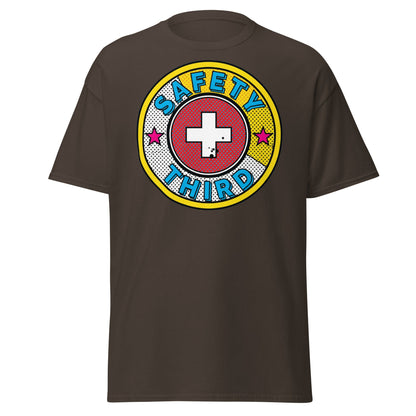 Safety Third T-Shirt – Funny Safety First Parody Tee - Dark Chocolate - T-Shirts Online
