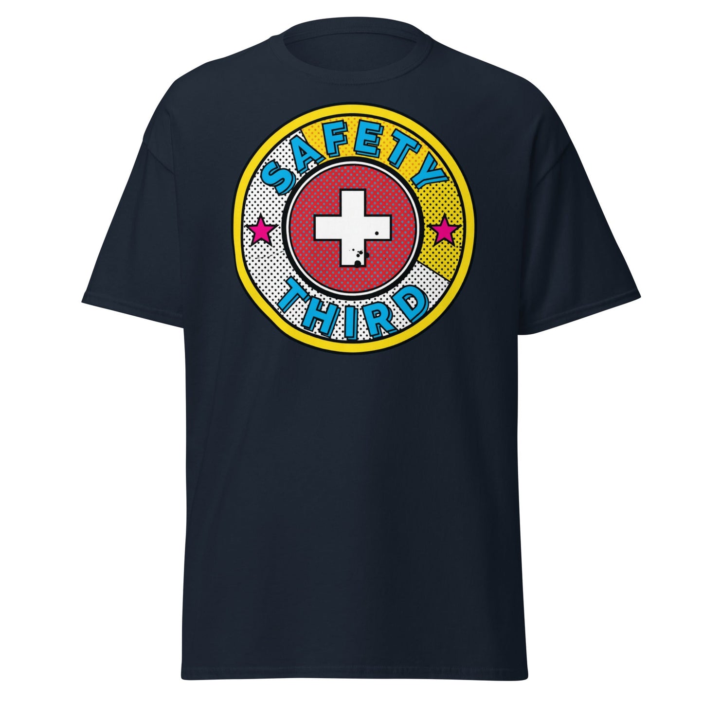Safety Third T-Shirt – Funny Safety First Parody Tee - Navy - T-Shirts Online
