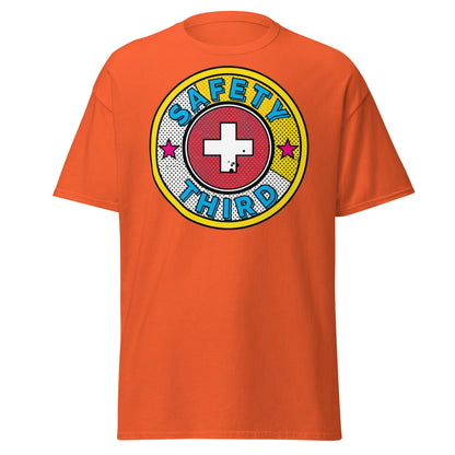 Safety Third T-Shirt – Funny Safety First Parody Tee - Orange - T-Shirts Online