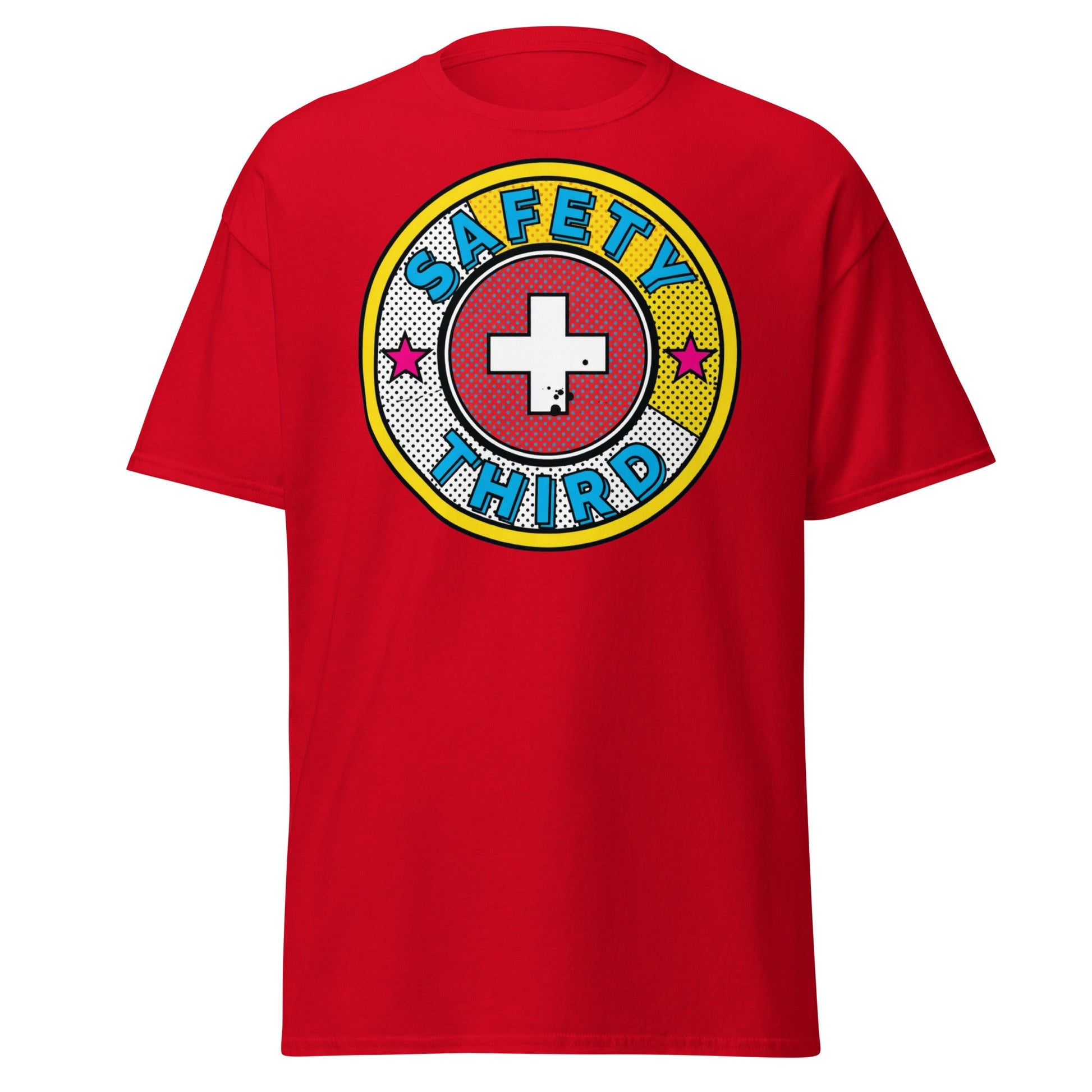 Safety Third T-Shirt – Funny Safety First Parody Tee - Red - T-Shirts Online
