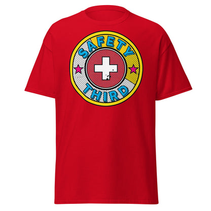 Safety Third T-Shirt – Funny Safety First Parody Tee - Red - T-Shirts Online