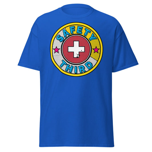 Safety Third T-Shirt – Funny Safety First Parody Tee - Royal - T-Shirts Online