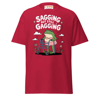 Sagging But Still Gagging Funny Frog T-Shirt - Cardinal - T-Shirts Online