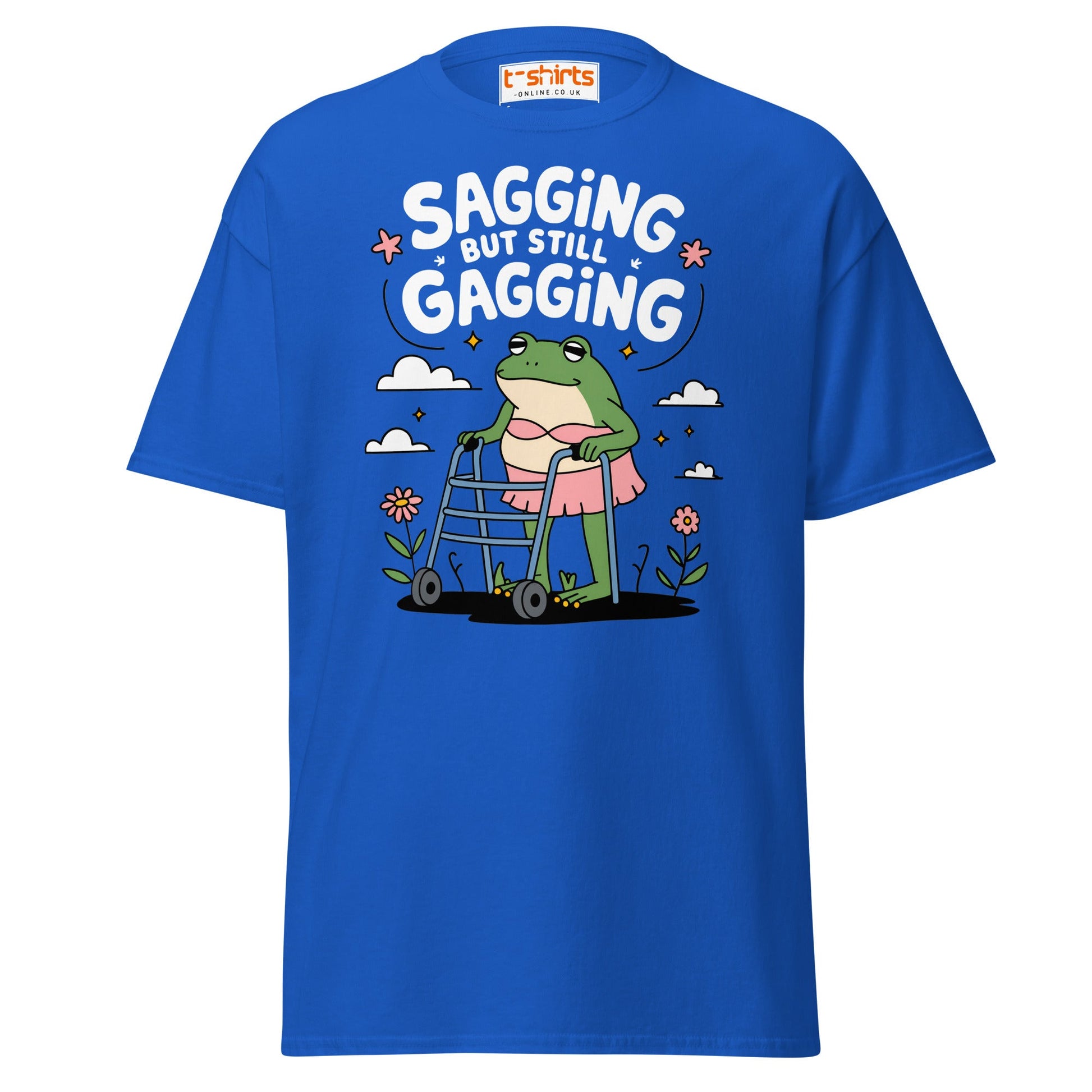 Sagging But Still Gagging Funny Frog T-Shirt - Royal - T-Shirts Online