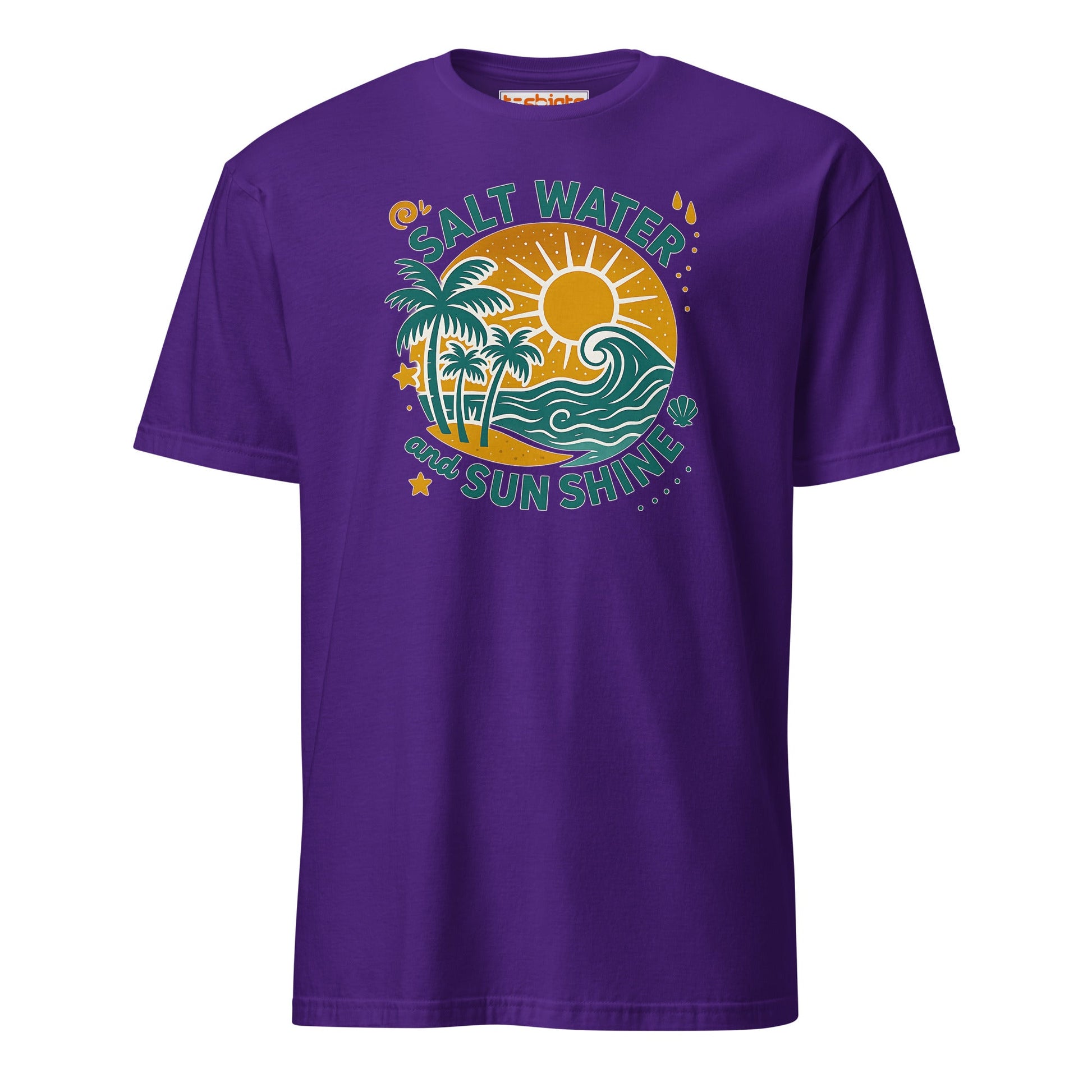 Salt Water and Sunshine T-Shirt – Retro Beach Vibes Tee - Purple - T-Shirts Online