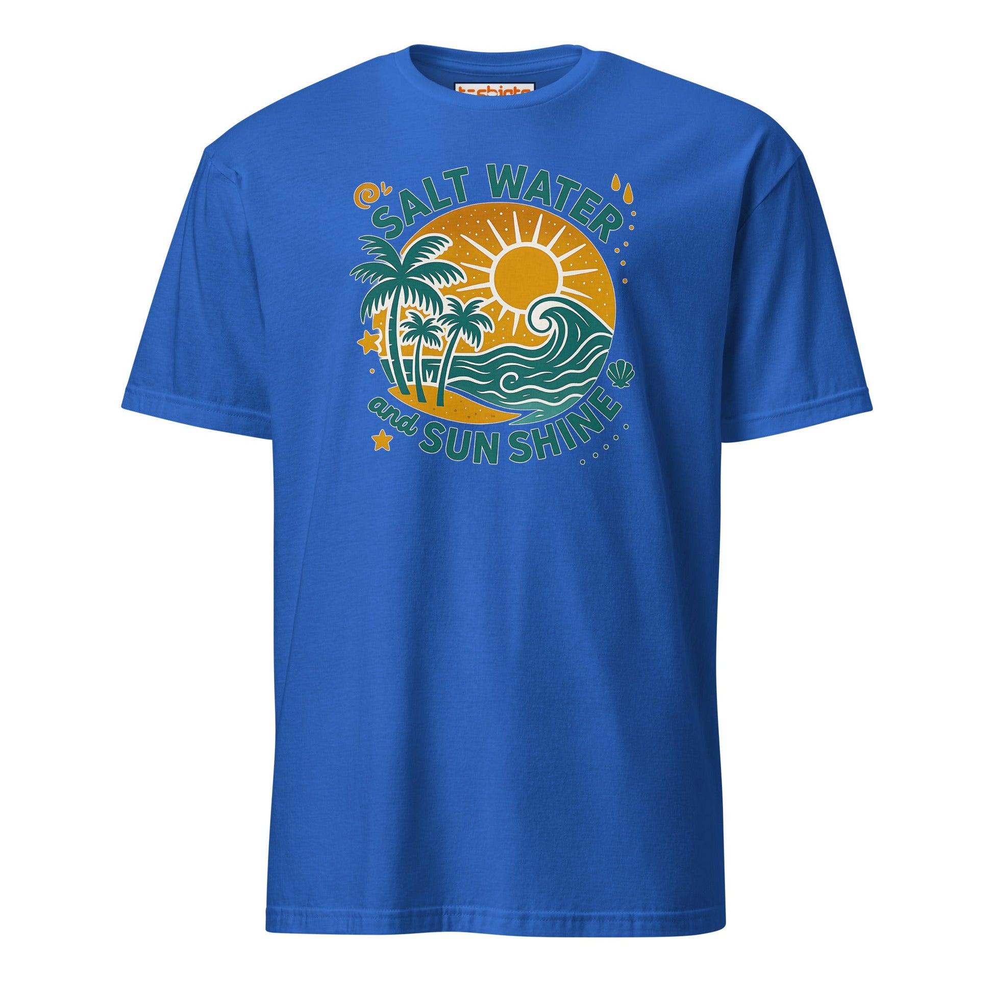 Salt Water and Sunshine T-Shirt – Retro Beach Vibes Tee - Royal - T-Shirts Online