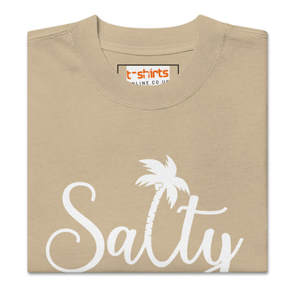 Salty T-Shirt | Oversized Faded Summer Beach Tee - Faded Black - T-Shirts Online