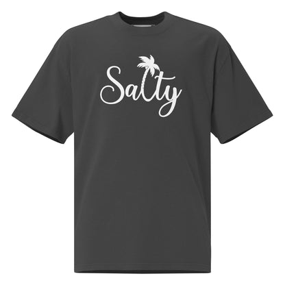 Salty T-Shirt | Oversized Faded Summer Beach Tee - Faded Black - T-Shirts Online
