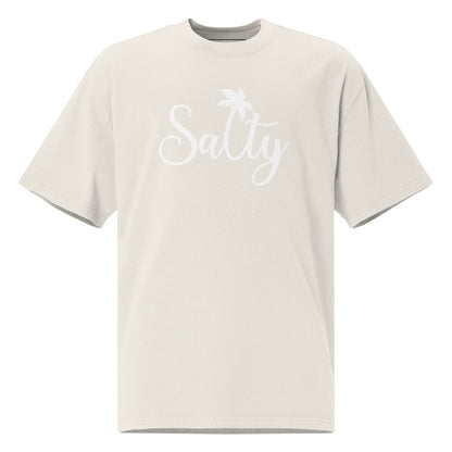 Salty T-Shirt | Oversized Faded Summer Beach Tee - Faded Bone - T-Shirts Online