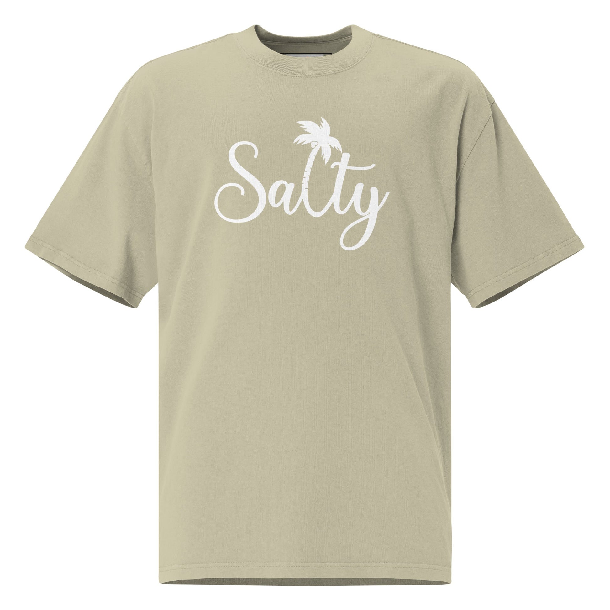 Salty T-Shirt | Oversized Faded Summer Beach Tee - Faded Eucalyptus - T-Shirts Online