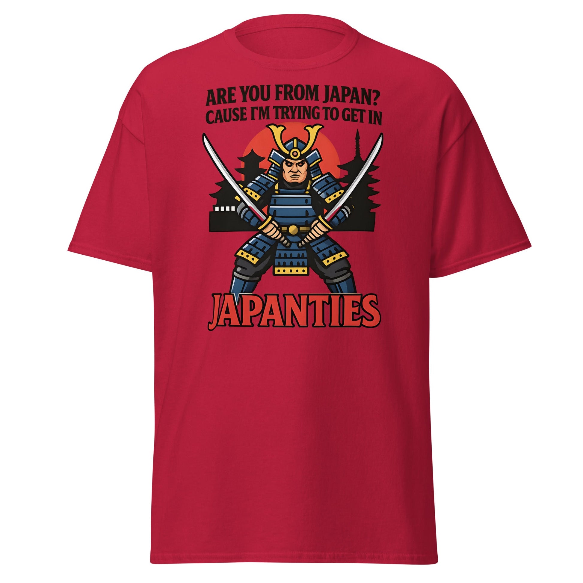 Samurai Japanties Funny Adult Humor T-Shirt - Cardinal - T-Shirts Online