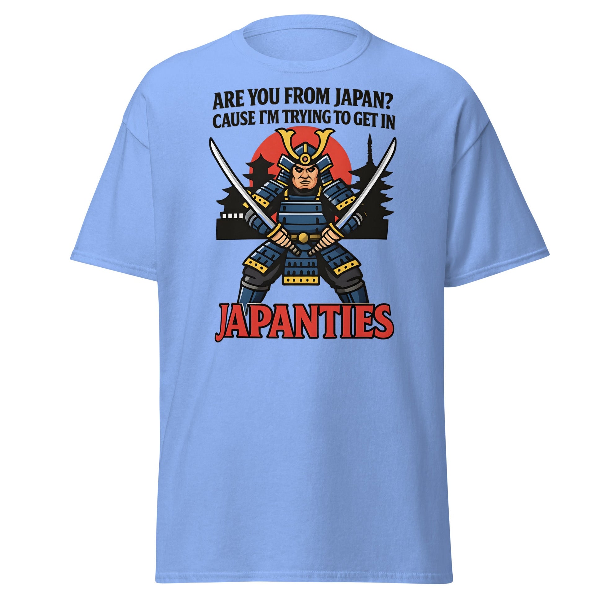 Samurai Japanties Funny Adult Humor T-Shirt - Carolina Blue - T-Shirts Online