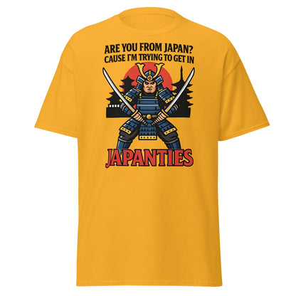 Samurai Japanties Funny Adult Humor T-Shirt - Gold - T-Shirts Online