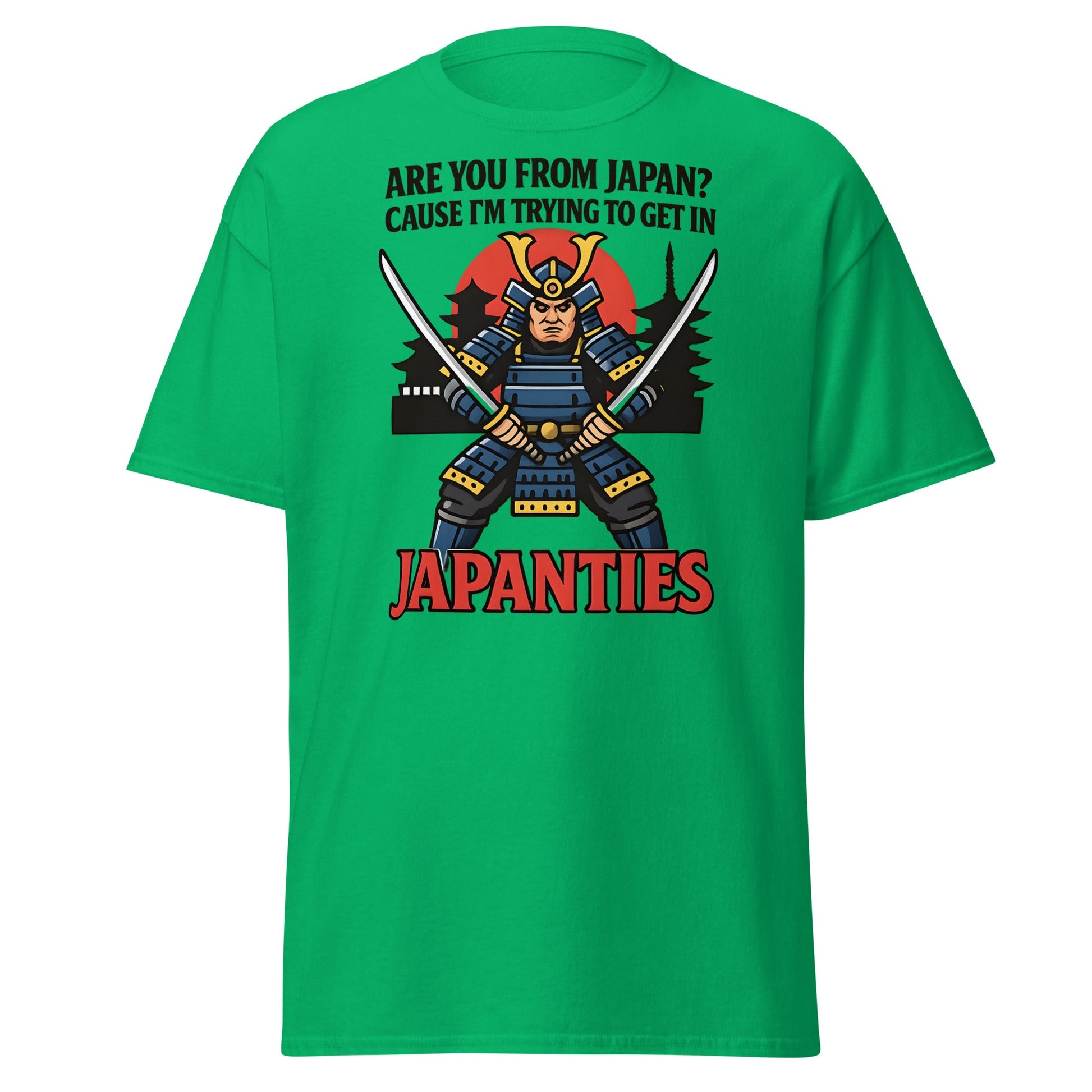 Samurai Japanties Funny Adult Humor T-Shirt - Irish Green - T-Shirts Online