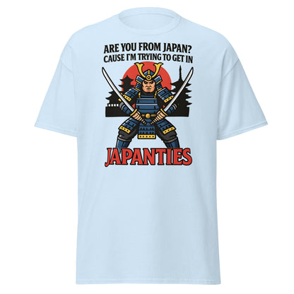 Samurai Japanties Funny Adult Humor T-Shirt - Light Blue - T-Shirts Online