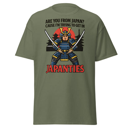 Samurai Japanties Funny Adult Humor T-Shirt - Military Green - T-Shirts Online