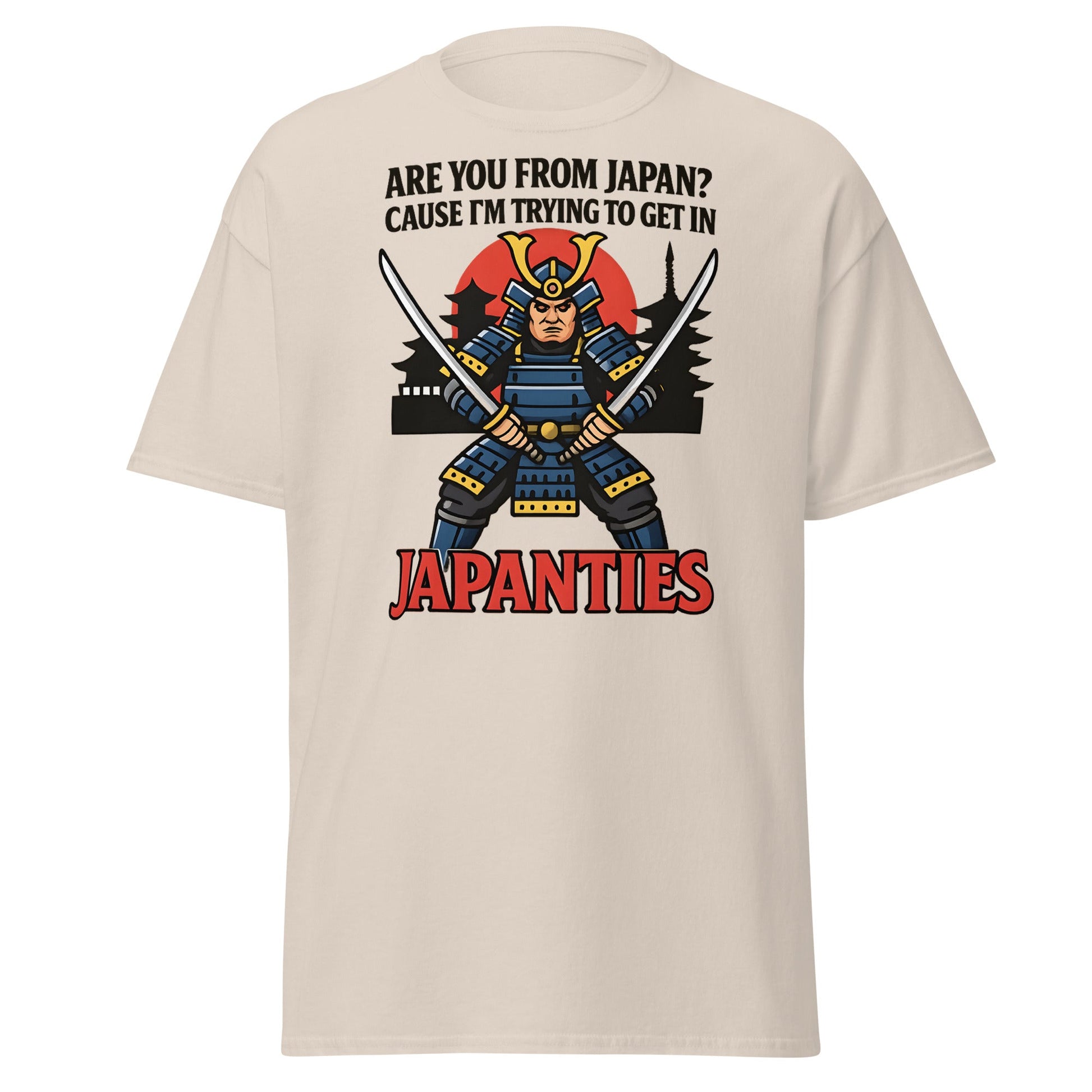 Samurai Japanties Funny Adult Humor T-Shirt - Natural - T-Shirts Online