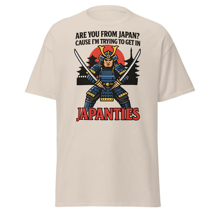 Samurai Japanties Funny Adult Humor T-Shirt - Natural - T-Shirts Online