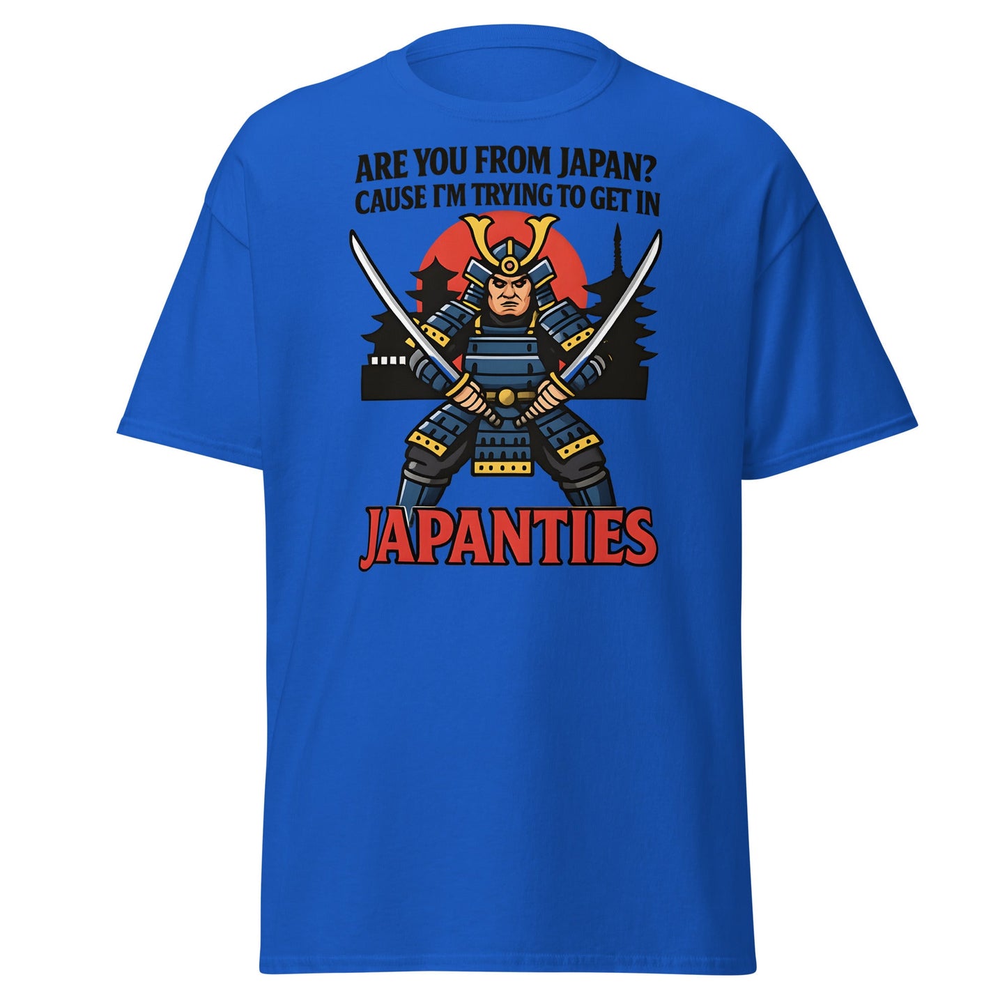 Samurai Japanties Funny Adult Humor T-Shirt - Royal - T-Shirts Online