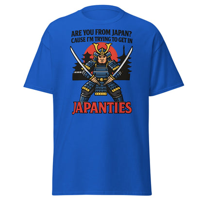 Samurai Japanties Funny Adult Humor T-Shirt - Royal - T-Shirts Online