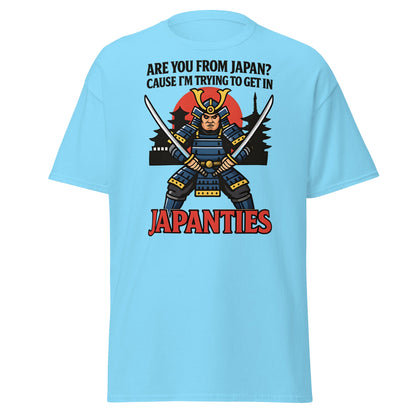 Samurai Japanties Funny Adult Humor T-Shirt - Sky - T-Shirts Online