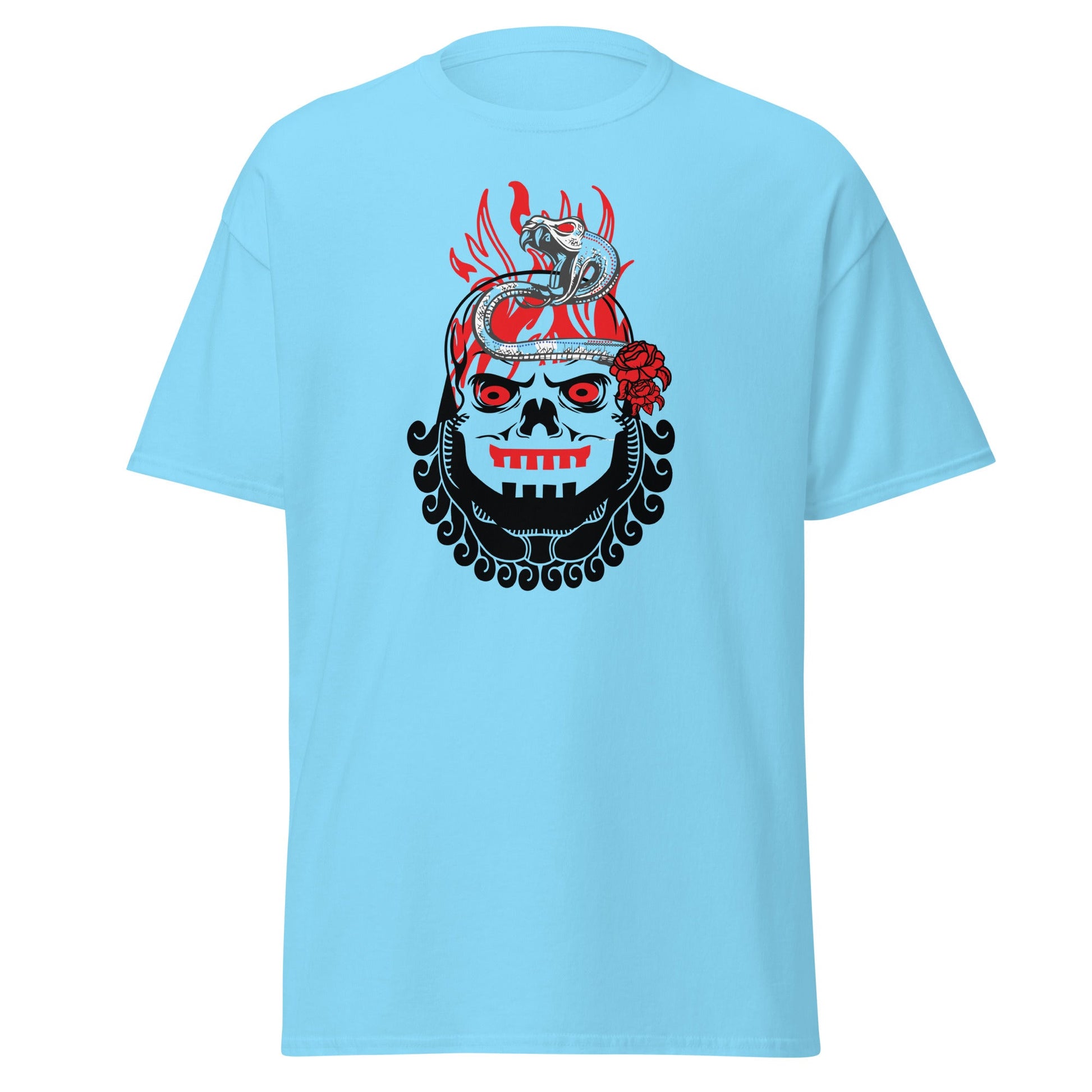 Samurai Skull | Skull T-Shirt - Sky - T-Shirts Online
