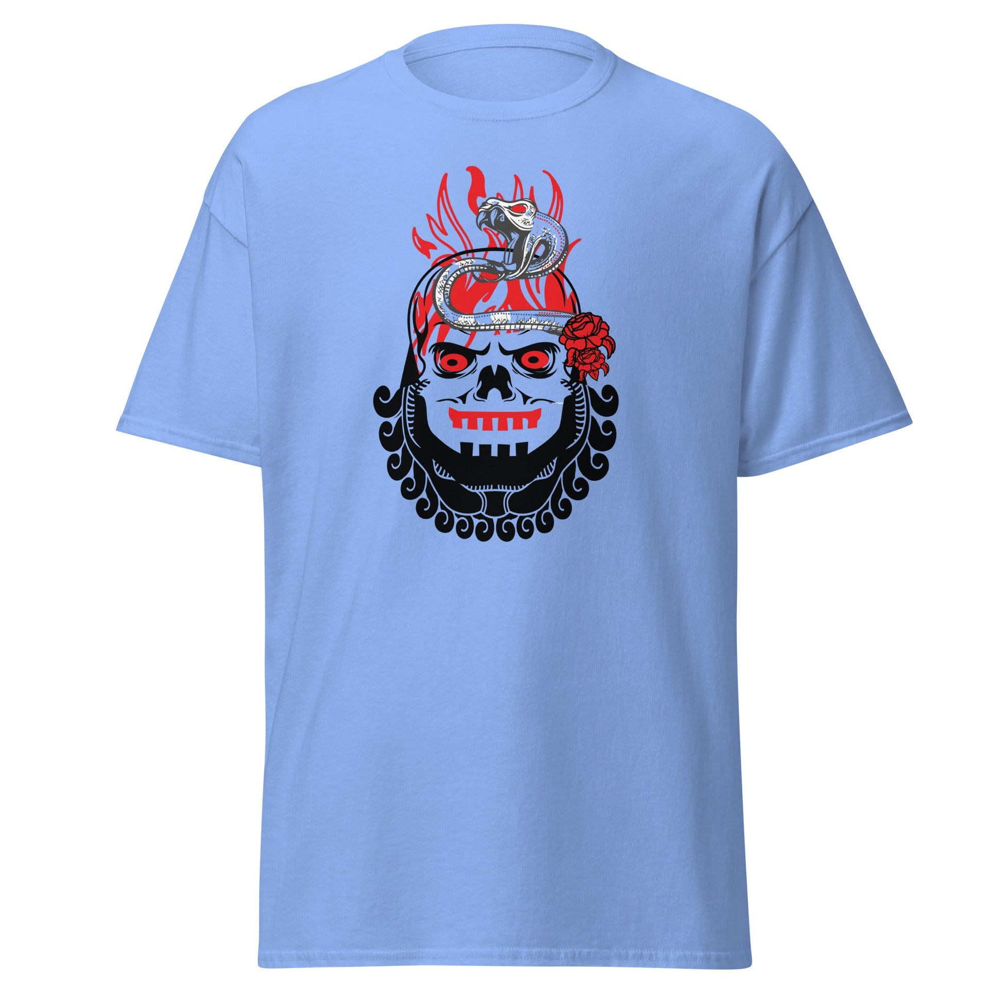 Samurai Skull | Skull T-Shirt - Carolina Blue - T-Shirts Online