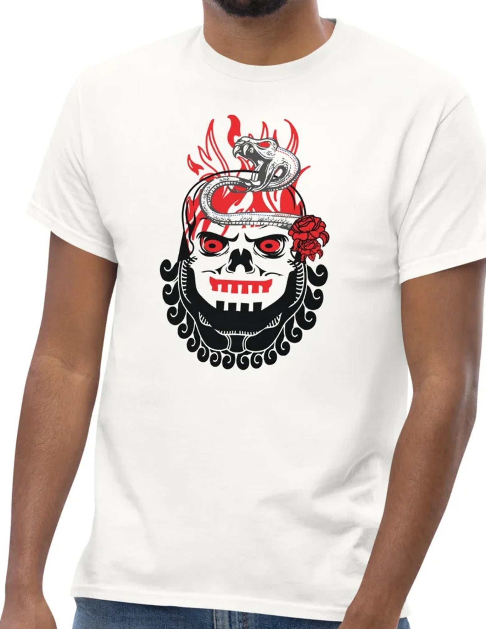Samurai Skull | Skull T-Shirt - Dark Heather - T-Shirts Online