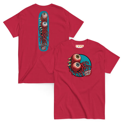 Santa Cruz Eyeball Tentacle Graphic T-Shirt - Cardinal - T-Shirts Online