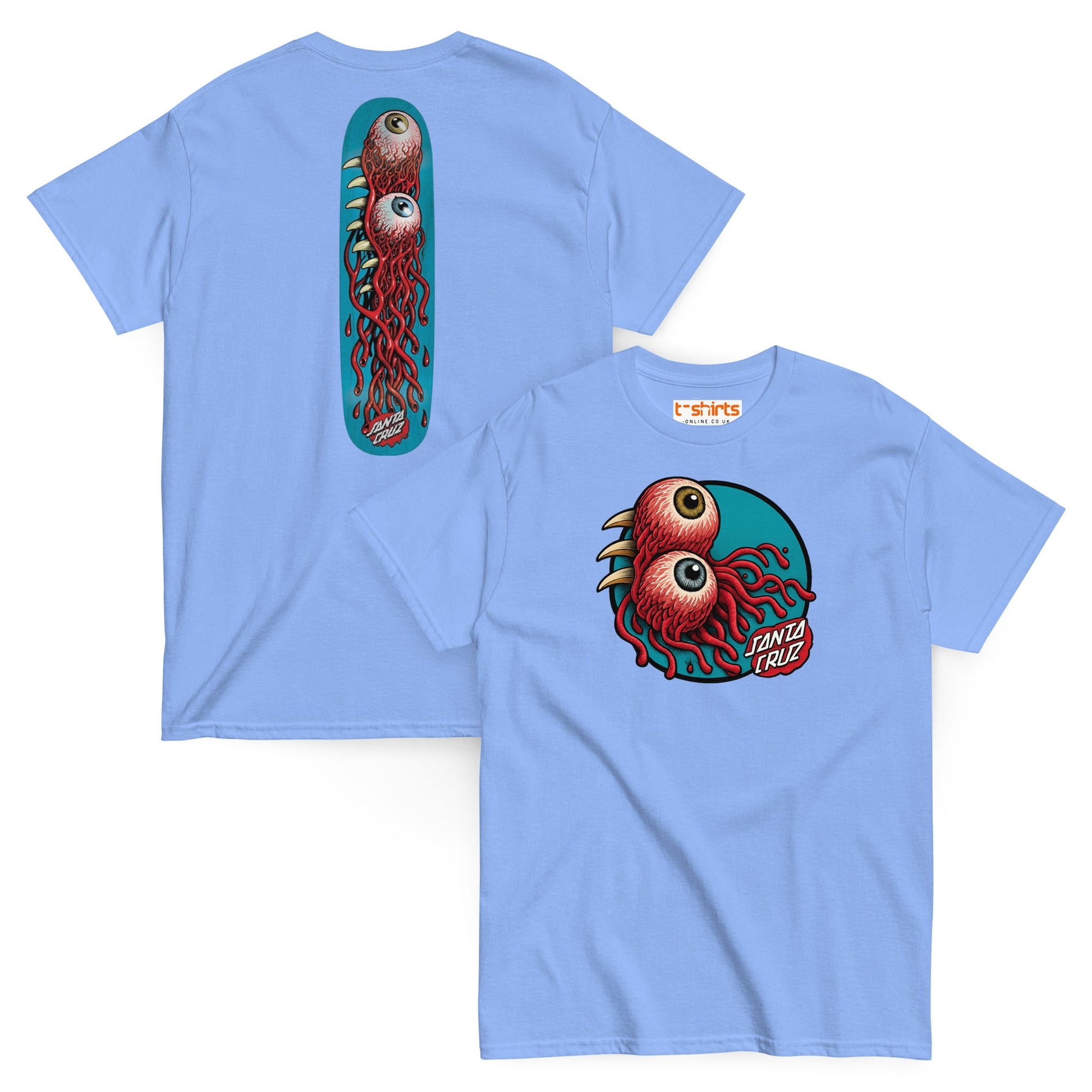 Santa Cruz Eyeball Tentacle Graphic T-Shirt - Carolina Blue - T-Shirts Online