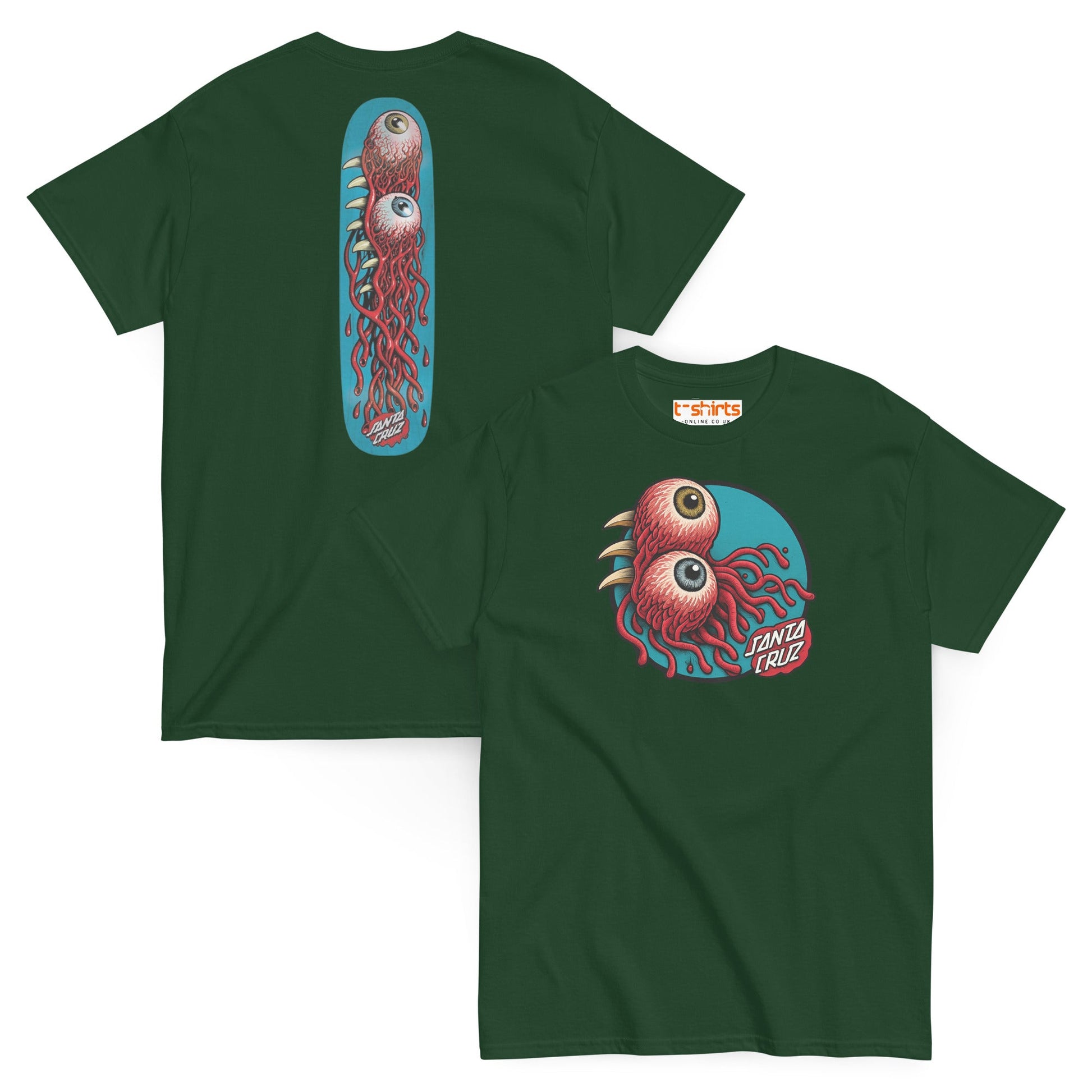 Santa Cruz Eyeball Tentacle Graphic T-Shirt - Forest Green - T-Shirts Online
