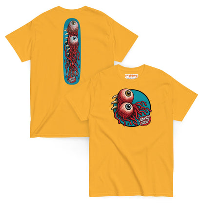 Santa Cruz Eyeball Tentacle Graphic T-Shirt - Gold - T-Shirts Online