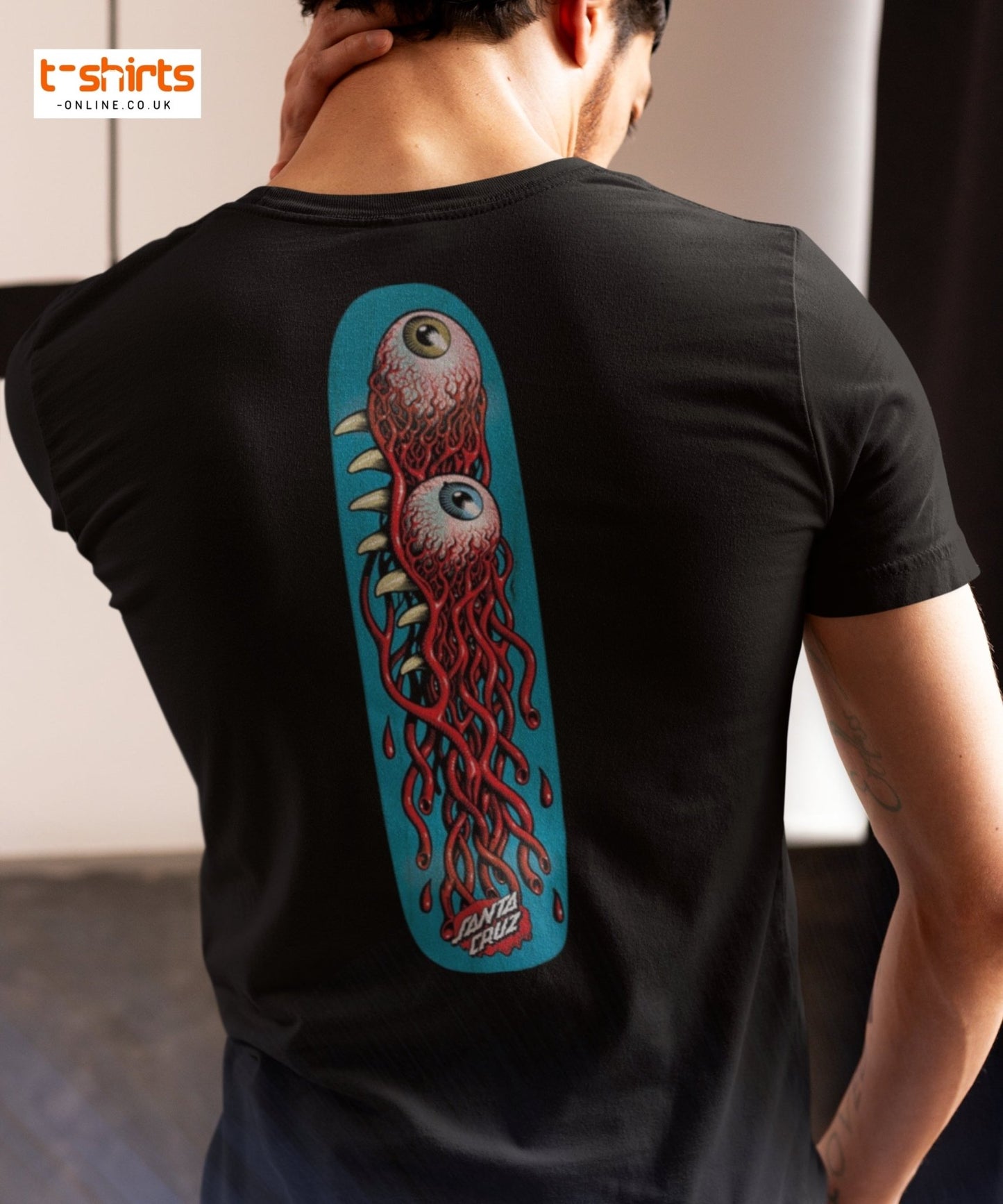 Santa Cruz Eyeball Tentacle Graphic T-Shirt - Maroon - T-Shirts Online