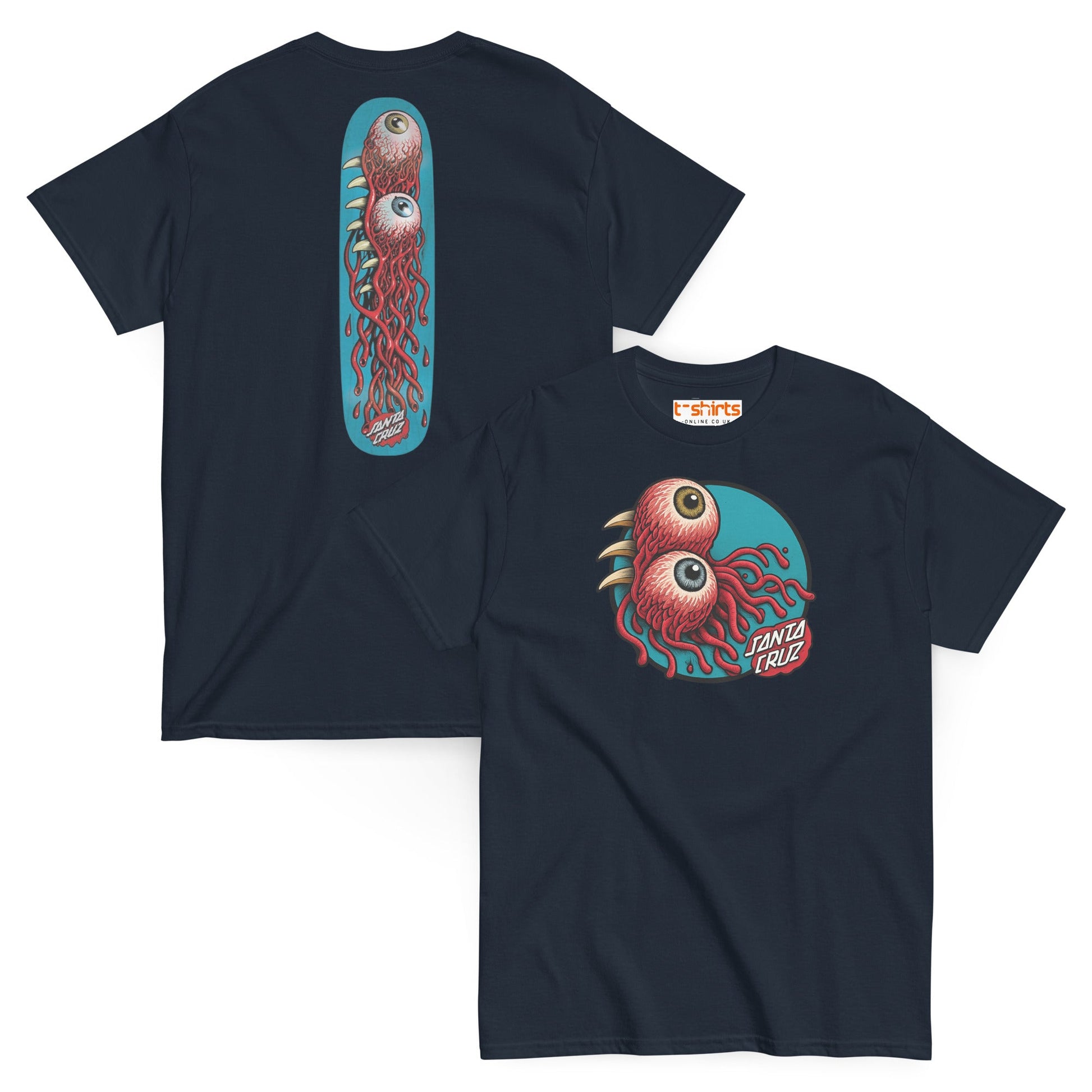 Santa Cruz Eyeball Tentacle Graphic T-Shirt - Navy - T-Shirts Online