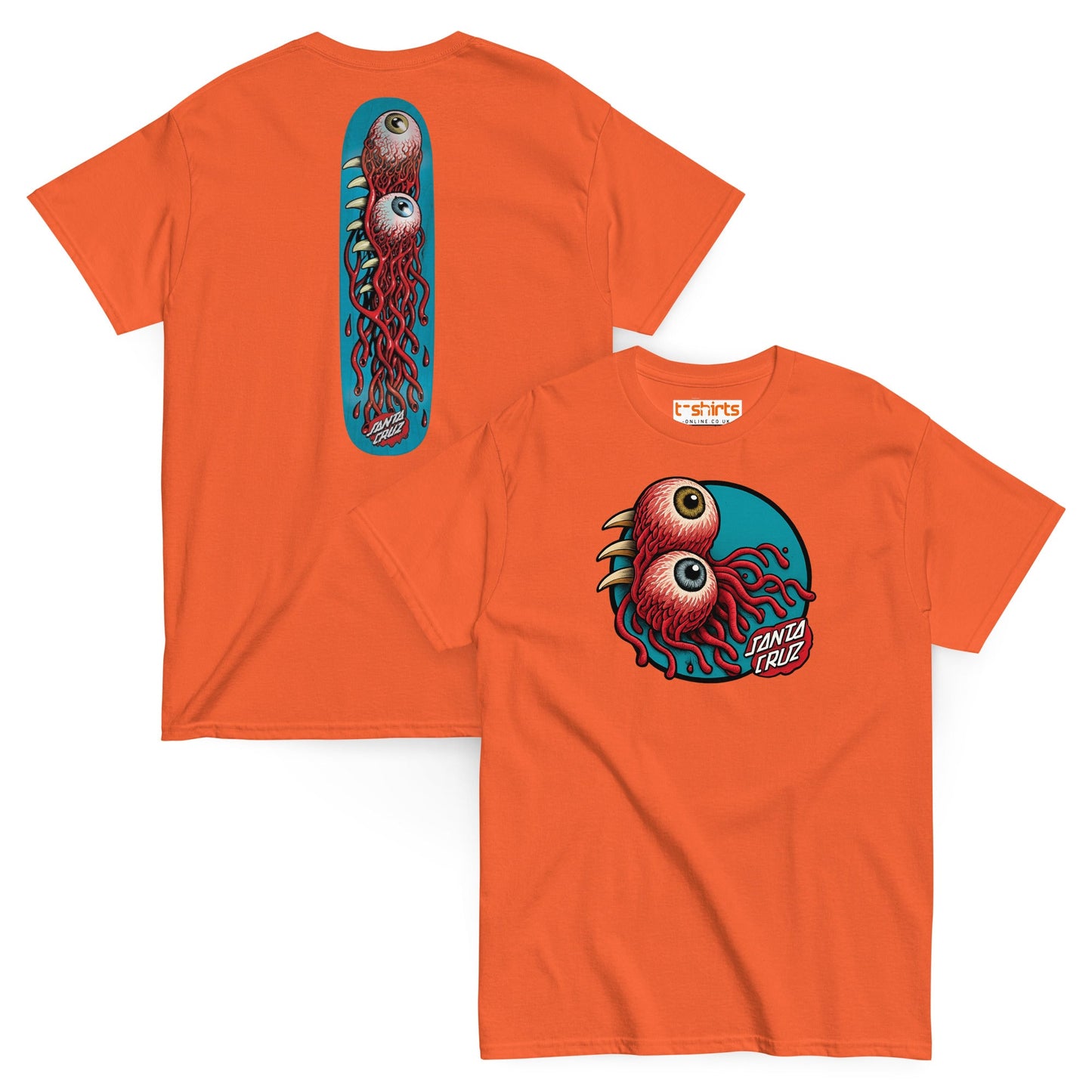Santa Cruz Eyeball Tentacle Graphic T-Shirt - Orange - T-Shirts Online