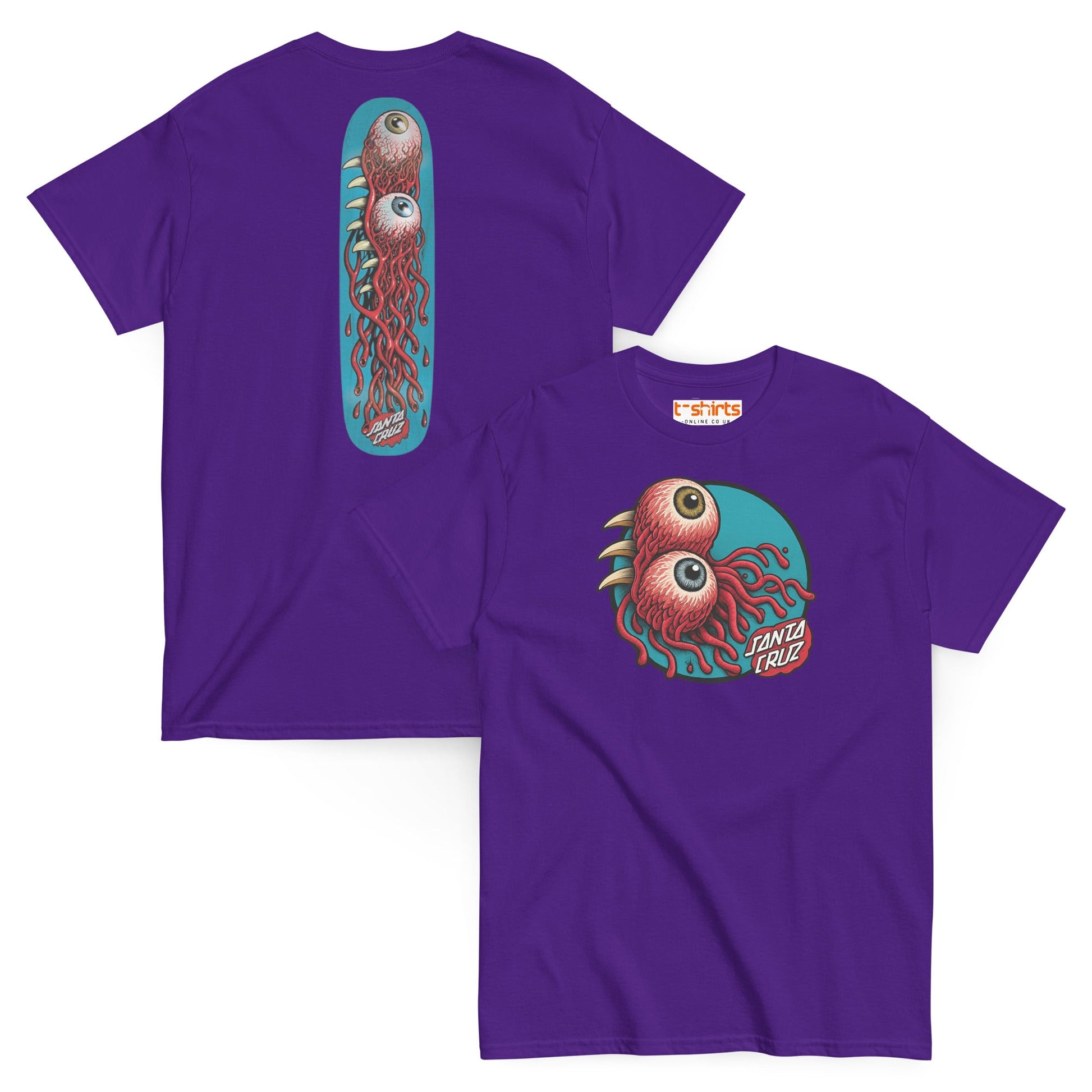 Santa Cruz Eyeball Tentacle Graphic T-Shirt - Purple - T-Shirts Online