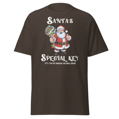 Santa's Special Key T-Shirt - Back Door Christmas Tee - Dark Chocolate - T-Shirts Online
