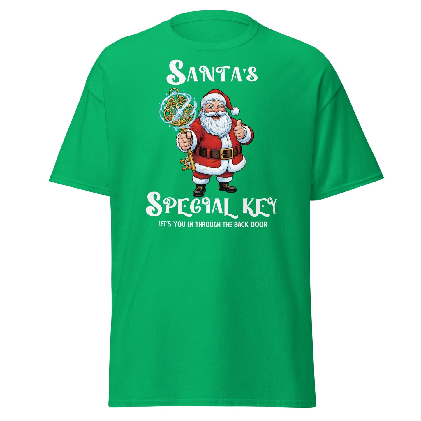 Santa's Special Key T-Shirt - Back Door Christmas Tee - Irish Green - T-Shirts Online