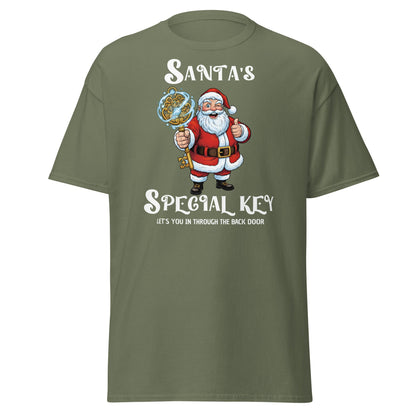 Santa's Special Key T-Shirt - Back Door Christmas Tee - Military Green - T-Shirts Online