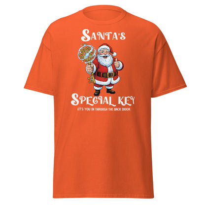 Santa's Special Key T-Shirt - Back Door Christmas Tee - Orange - T-Shirts Online