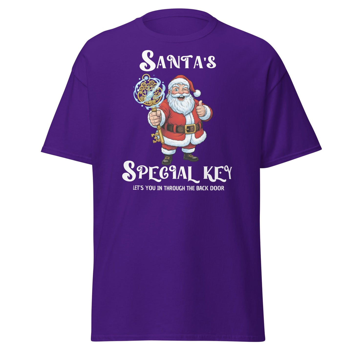 Santa's Special Key T-Shirt - Back Door Christmas Tee - Purple - T-Shirts Online