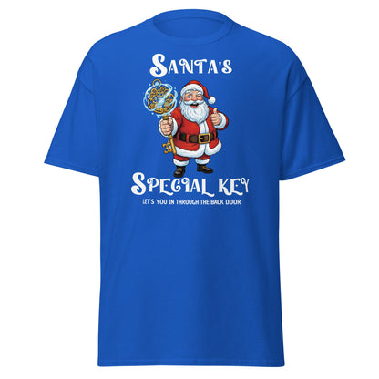 Santa's Special Key T-Shirt - Back Door Christmas Tee - Royal - T-Shirts Online