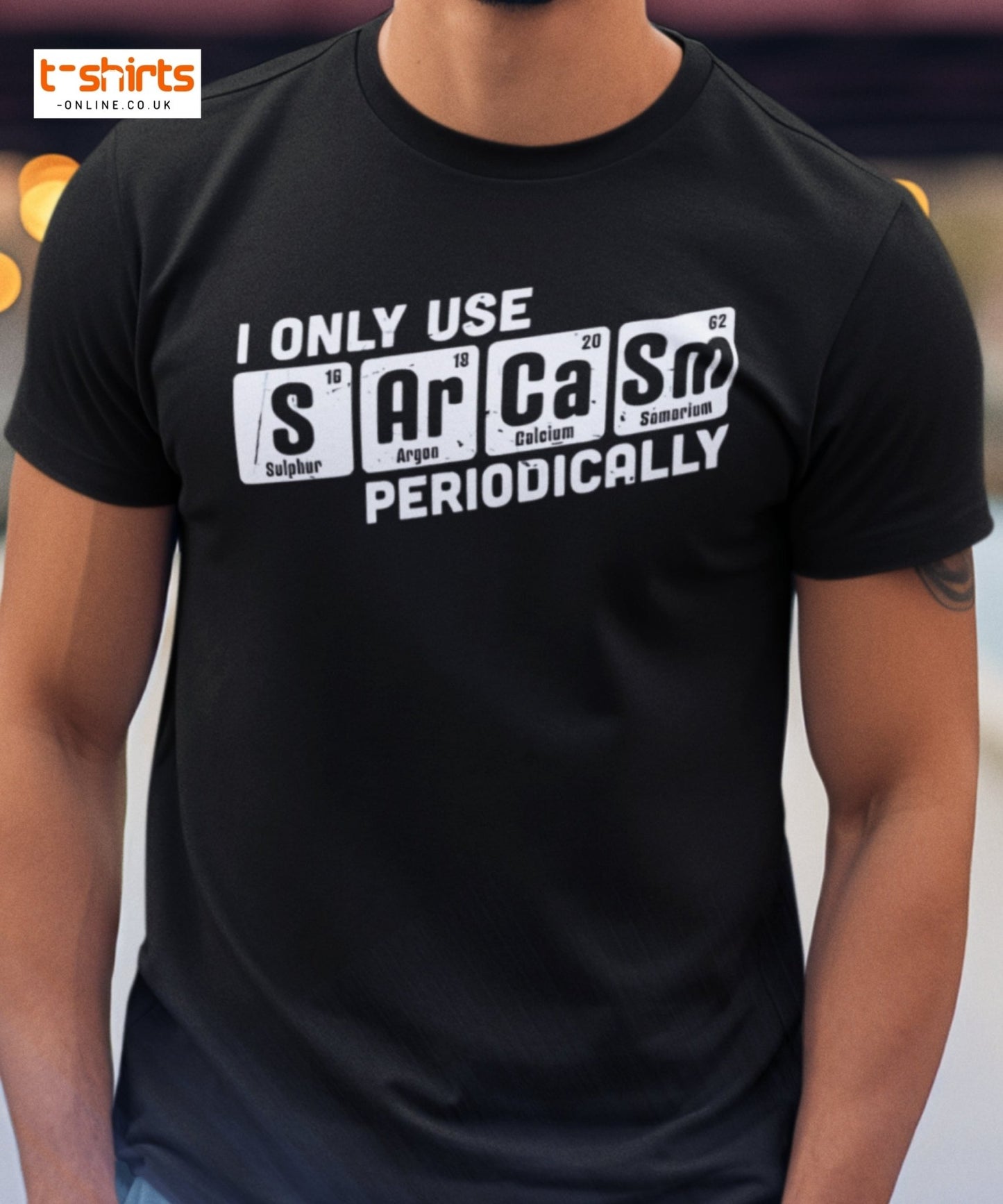 Sarcasm Periodically T-Shirt | Funny Science Humor Tee - Black - T-Shirts Online