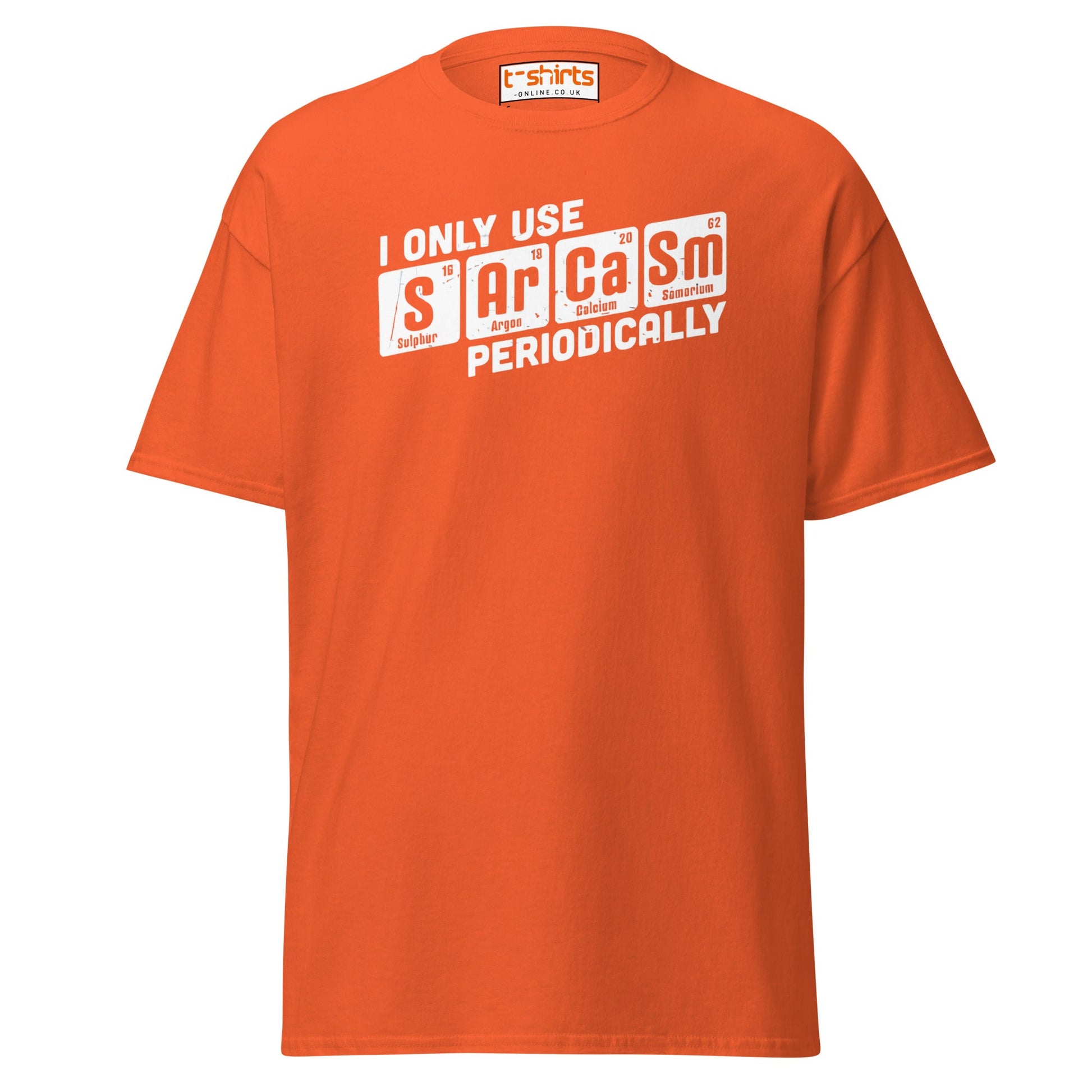 Sarcasm Periodically T-Shirt | Funny Science Humor Tee - Orange - T-Shirts Online