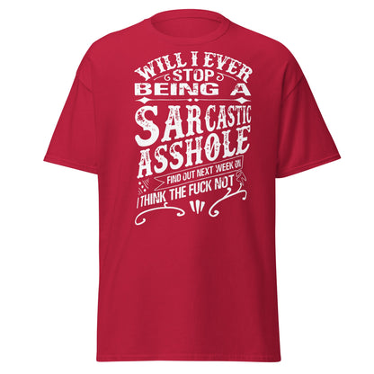 Sarcastic Asshole T-Shirt – Funny Attitude Adult Tee - Cardinal - T-Shirts Online
