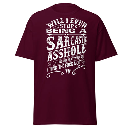 Sarcastic Asshole T-Shirt – Funny Attitude Adult Tee - Maroon - T-Shirts Online